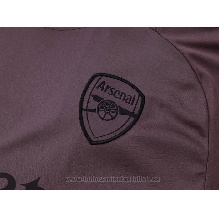 Chandal del Arsenal Manga Corta 2024-2025 Gris Purpura - Pantalon Corto